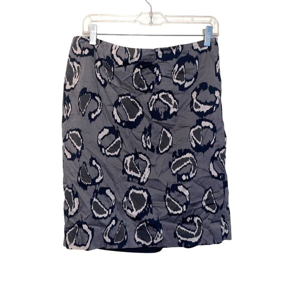 Ann Taylor Womens Abstract Print Pencil Skirt Size 10 Black/Gray - Picture 1 of 6